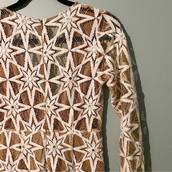 For Love and Lemons Metzi Floral Mirror Slit Lace Midi Dress - Picture 6 of 10